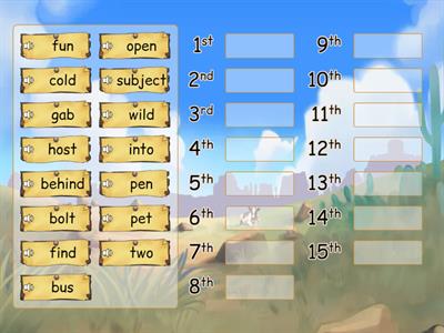 ABC Order M1W1 Spelling Words