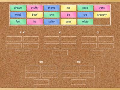 long e word sort (e-e, e, -y, ea, ee)