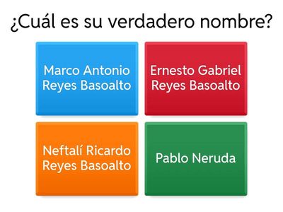 PABLO NERUDA - CUESTIONARIO 