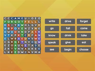 Simple past irregular verbs