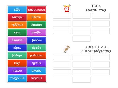 Ενεστώτας και Αόριστος (Το ημερολόγιο της Μαρίνας - Α δημοτικού)