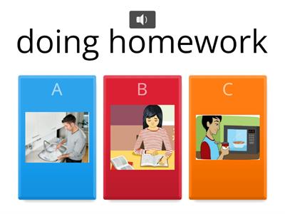 Chores at home--Intro Unit 9 Vocabulary Quiz [audio included]