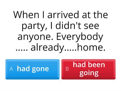 Past Perfect/Past Perfect Continuous quiz