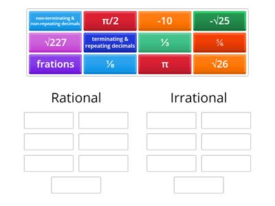 Rational vs. Irrational Numbers