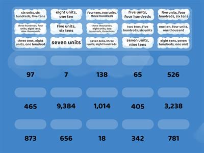 Place Value Word Matching