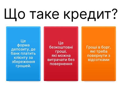 Питання про депозити та кредити