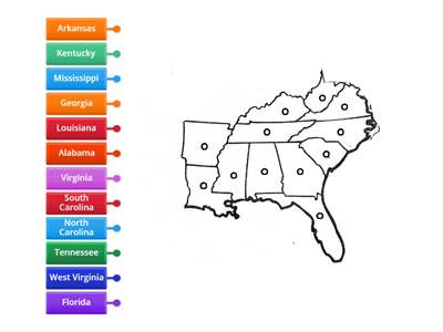 Southeastern states Map