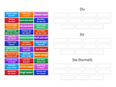 Imperativ - du, Sie, ihr - A1