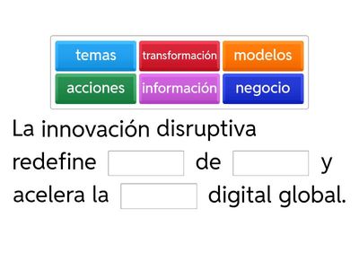 Completa la palabra sobre Innovación Tecnológica 