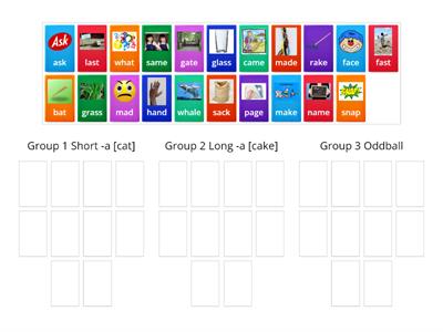 Short/Long -a vowels [WtW. sort II.7, within word spellers]