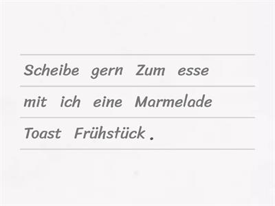 German - Food sentences