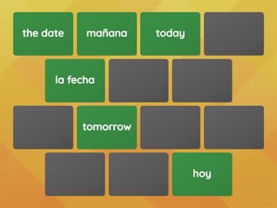 Spanish calendar vocabulary 