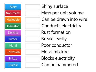 Metals and Non-metals Quiz
