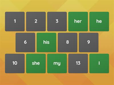 Найди пару Личное и притяжательное местоимения