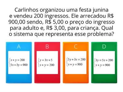 SISTEMA DE EQUAÇÃO - 8º ANO