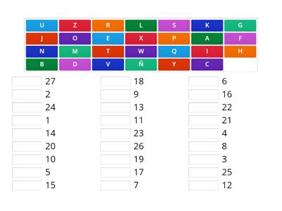 ORDENA LAS LETRAS DEL ABECEDARIO