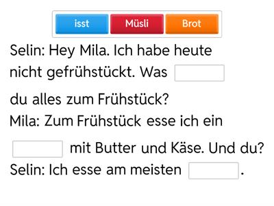 Wiederholung zum Thema ''Essen und Trinken''
