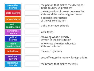 civics maching actitivity!