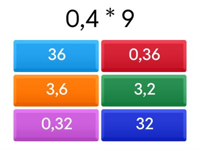 Умножение десятичных дробей
