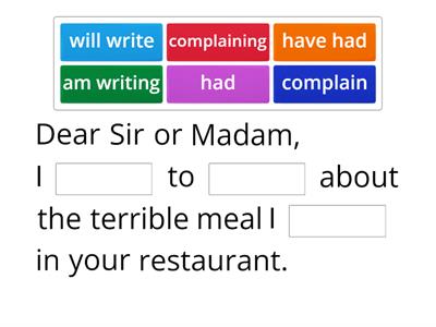 Writing a Letter of Complaint