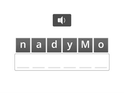 A1 Days of the week Anagram