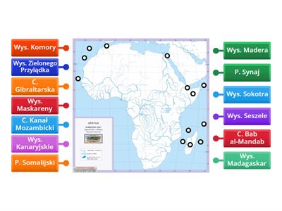 Konturówka Afryka - Cieśniny, wyspy, półwyspy 