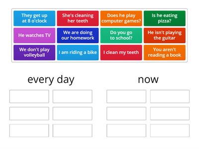 Present Continuous/Present Simple for kids