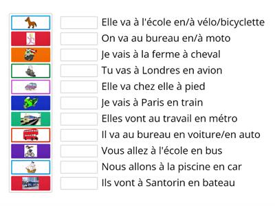 les moyens de transport et les prépositions