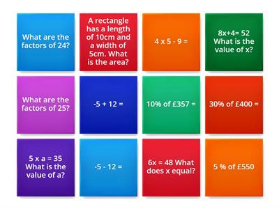 Maths starter