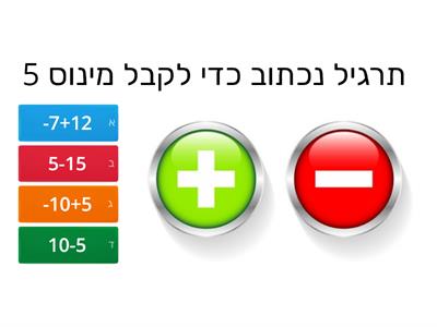 חיבור וחיסור מספרים מכוונים