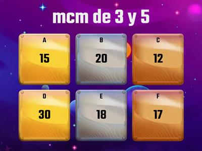 mínimo común  múltiplo (mcm)