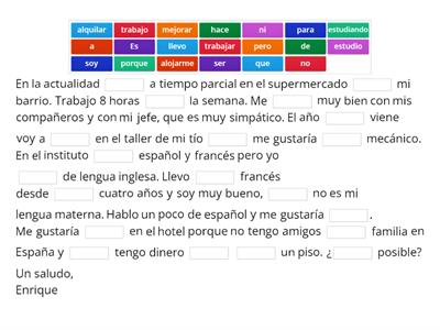 N5 Spanish Job Application Part 2