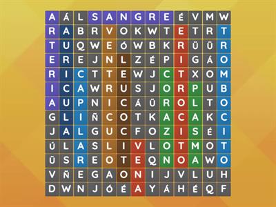 SOPA DE LETRAS Sistema Circulatorio