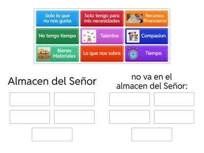 Ordena lo que va en el Almacen del Señor DyC 78