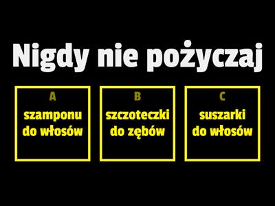 Higiena osobista i umysłowa - quiz