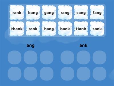 ang/ank word sort