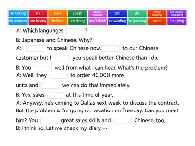 Present Simple and Present Continuous - Stative verbs
