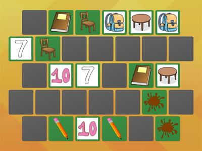 memory game - classroom numbers colours feelings