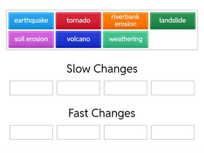 Slow vs Fast Changes to Earth