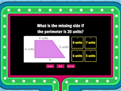 Perimeter Missing Sides 3rd Grade