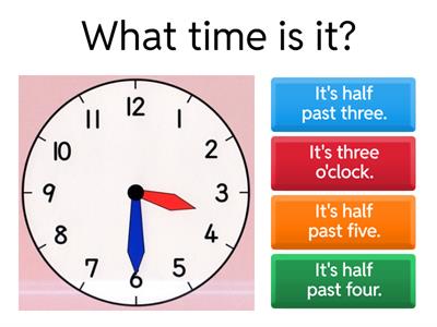 Time - half past, o´clock