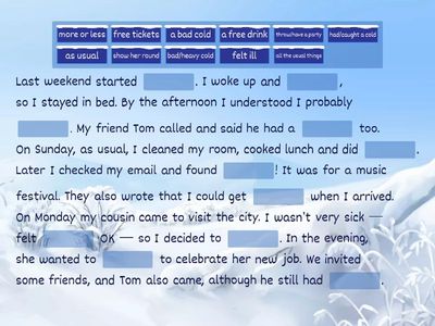 Outcomes elementary unit 4.1 collocations