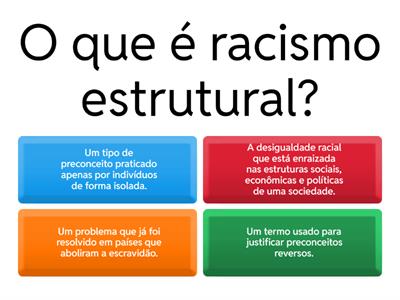 Quiz Relações étnico-raciais 