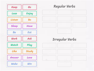 Past Simple Regular and Irregular Verbs