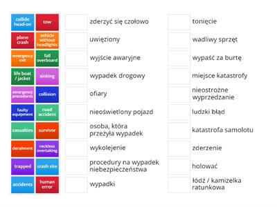 travel - accidents vocab quiz