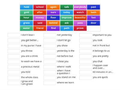 Year Two - High Frequency Words