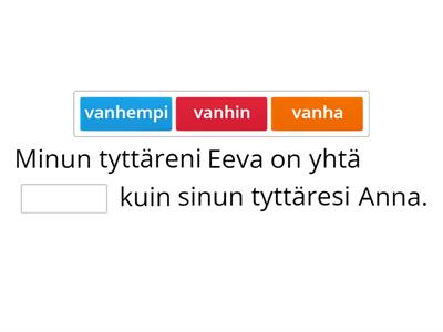 Adjektiivien vertailu