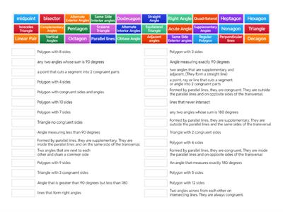 Unit 1 Intro to Geometry Vocab