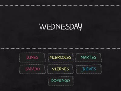 DIAS DE LA SEMANA ESPAÑOL -  INGLES