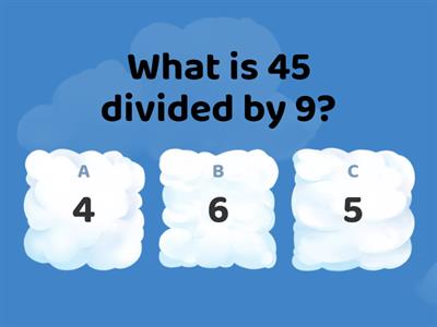 6th Grade Math Division Quiz